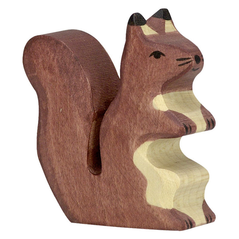 braune Eichhörnchen Holzfigur von Holztiger hochwertig gefertigt