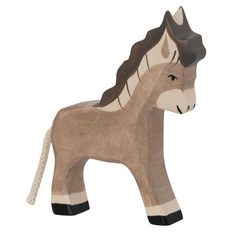 kleine graue Esel Holzfigur von Holztiger