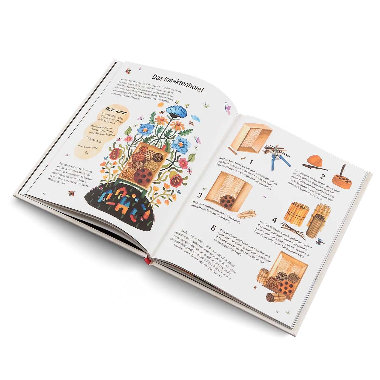 Info über das Insektenhotel aus dem Buch "Grüner wird&
