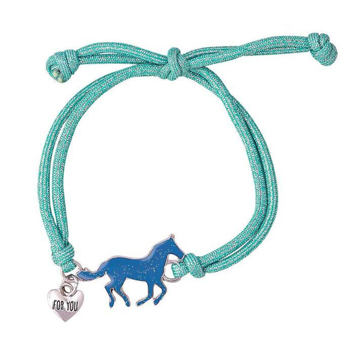 Türkises Stimmungsarmband mit blauem Pferd