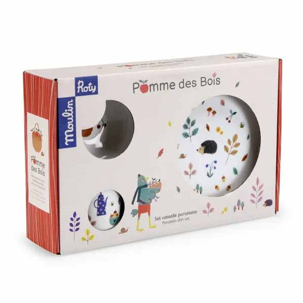 Porzellan Kindergeschirr Pomme des Bois im Geschenkkarton – nachhaltige Geschenkidee für Kinder