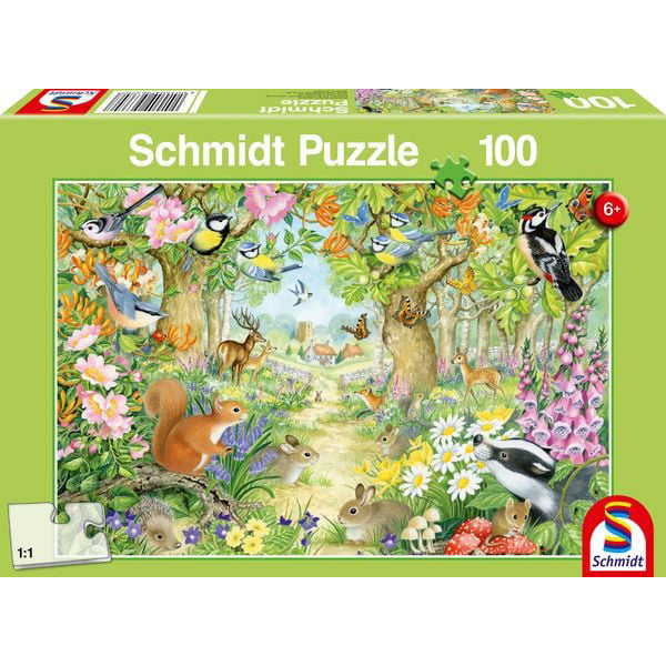 Verpackung des 100 teiligen Puzzles Tiere im Wald