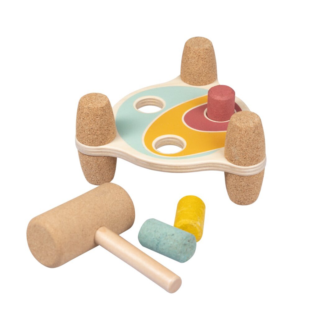 Alle Teile der Hammerbank aus Kork im Überblick