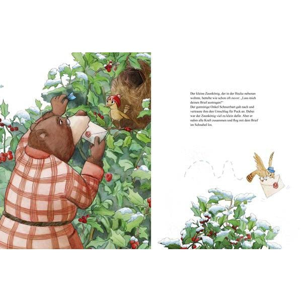 Inhaltsseite aus dem Buch der Überraschende Weihnachtsbrief mit großem Bär und Vögelchen