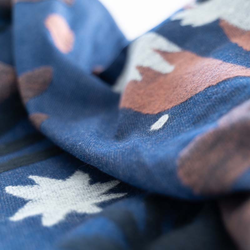 Detailsansicht einer Kuscheldecke mit Fuchsmotiv