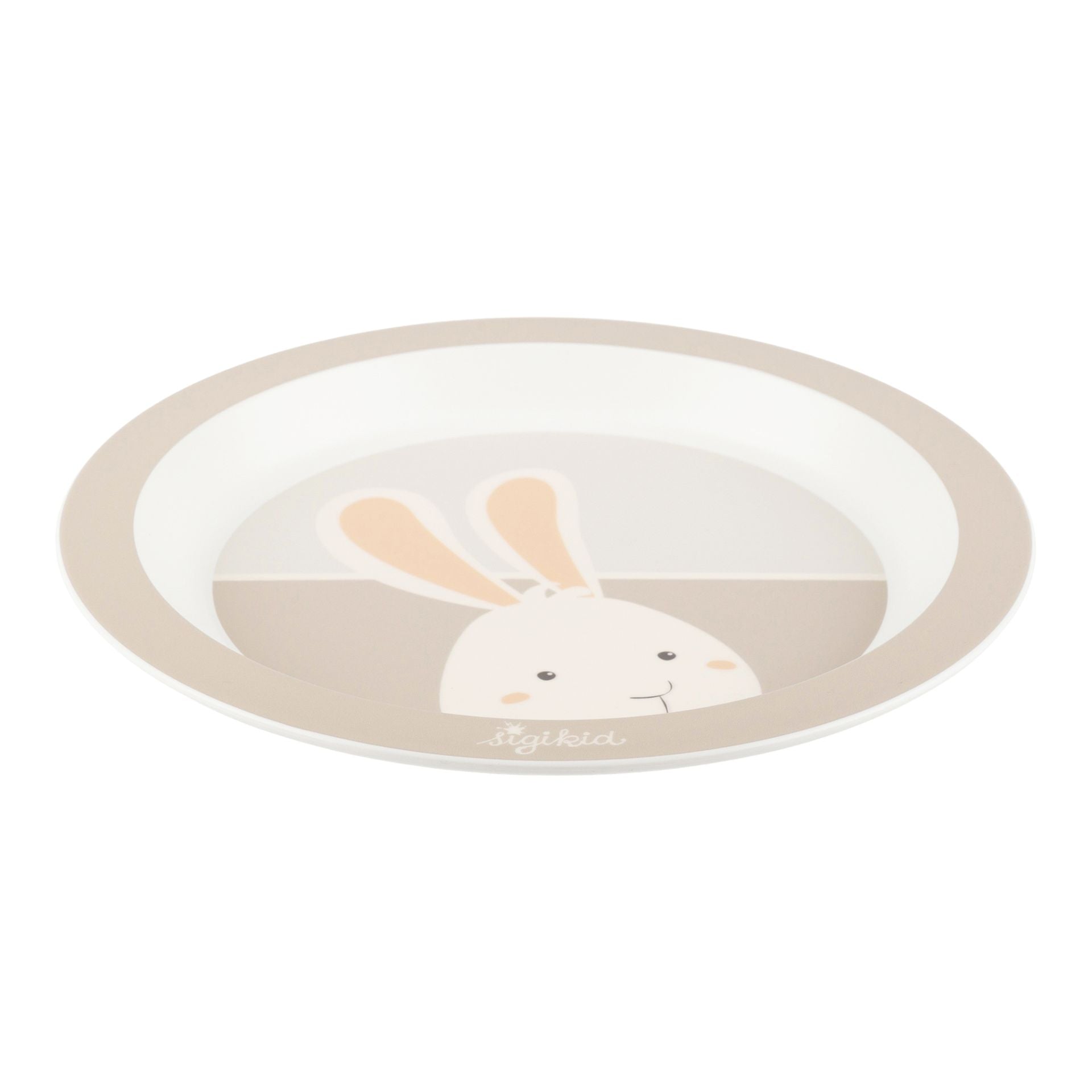 Seitenansicht eines Kindertellers mit Hasenkopf