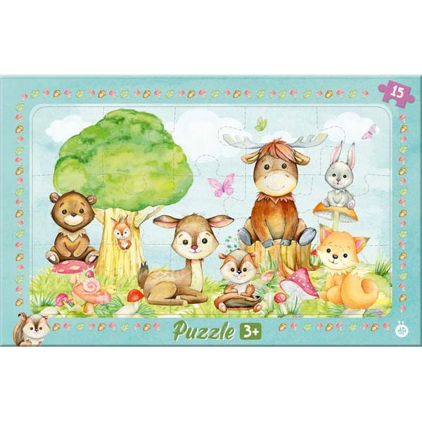 Rahmenpuzzle aus Karton für Kleinkinder zum Thema Waldfreunde