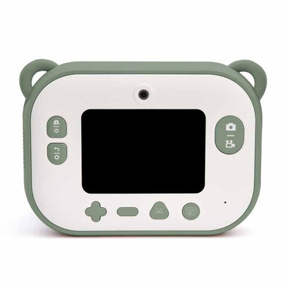 Rückansicht der Hoppstar Artist Kamera Laurel – zeigt Display und Tasten für kinderleichte Foto- und Druckfunktionen.