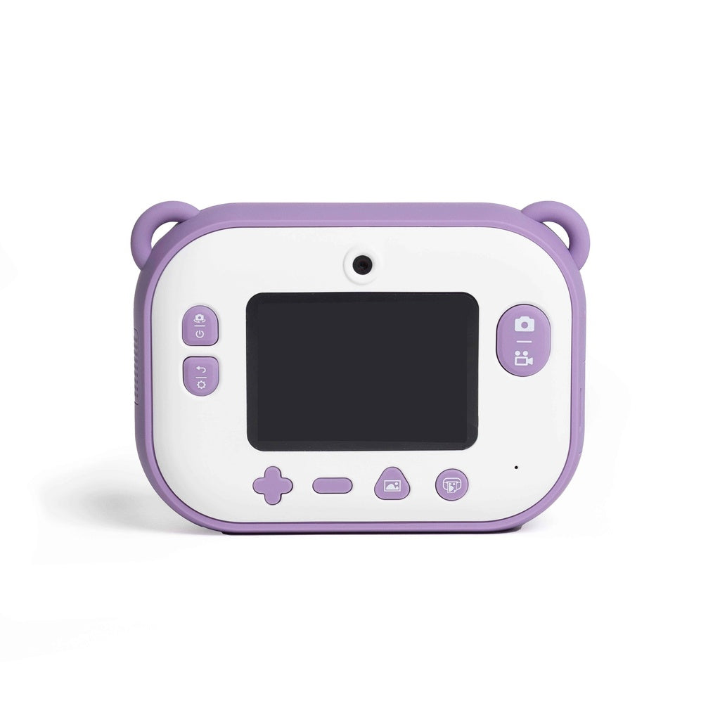 Rückansicht der Hoppstar Artist Kinderkamera Blossom – zeigt Display und Bedienelemente der robusten Sofortbildkamera für Kinder ab 5 Jahren