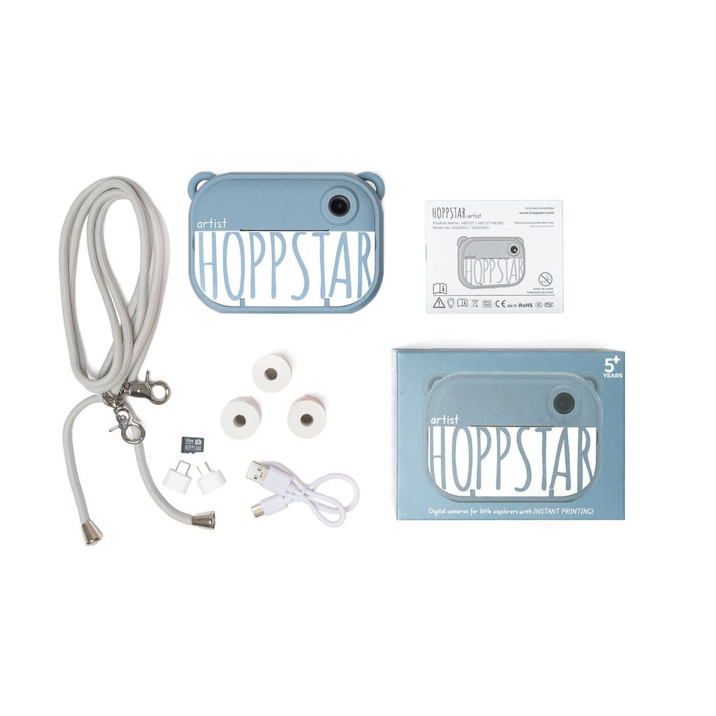 Komplettes Set der Hoppstar Artist Denim Kamera im Überblick