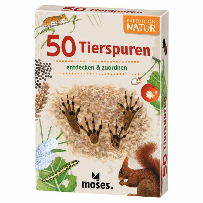Verpackung der Entdeckerkarten für Kinder zum Thema 50 Tierspuren