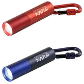 blaue und rote Clip Taschenlampe mit Karabiner