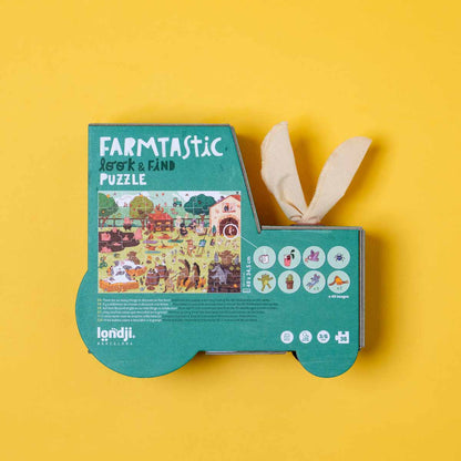 Farmtastic Puzzle Box mit Bauernhofillustration