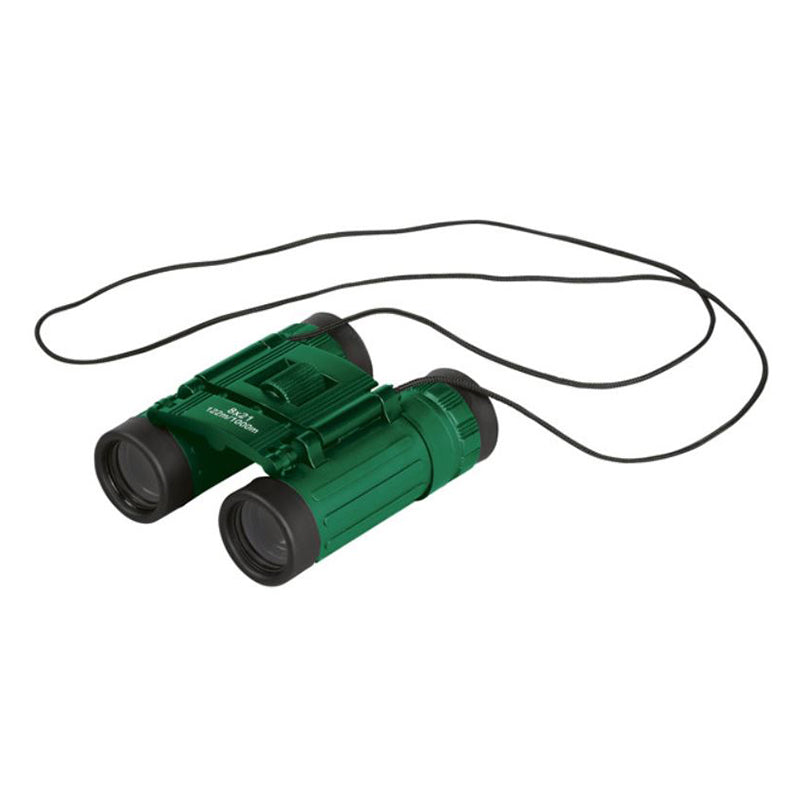 grünes Fernglas mit Umhängeband