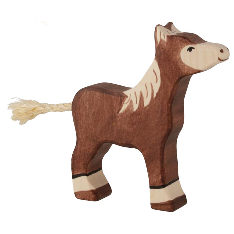 braune Fohlen Holzfigur von Holztiger