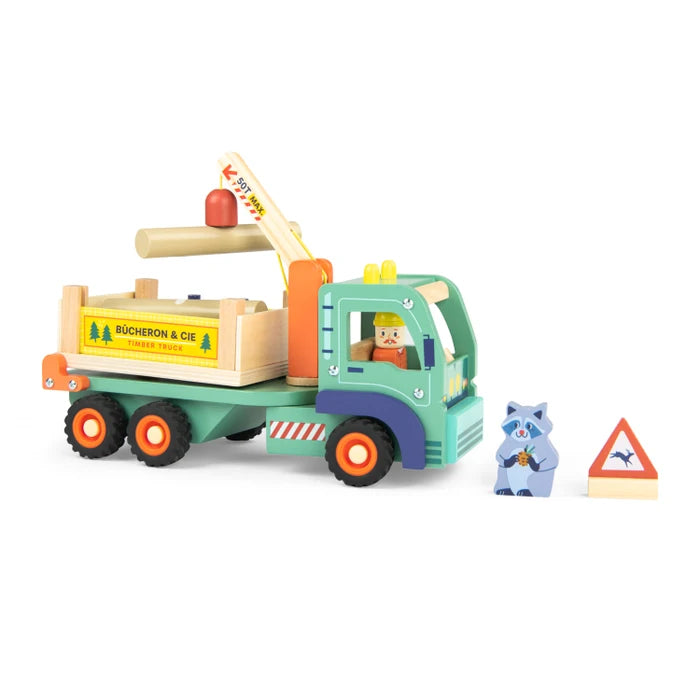 Forstlastwagen aus Holz für kleine Kinder zum Spielen