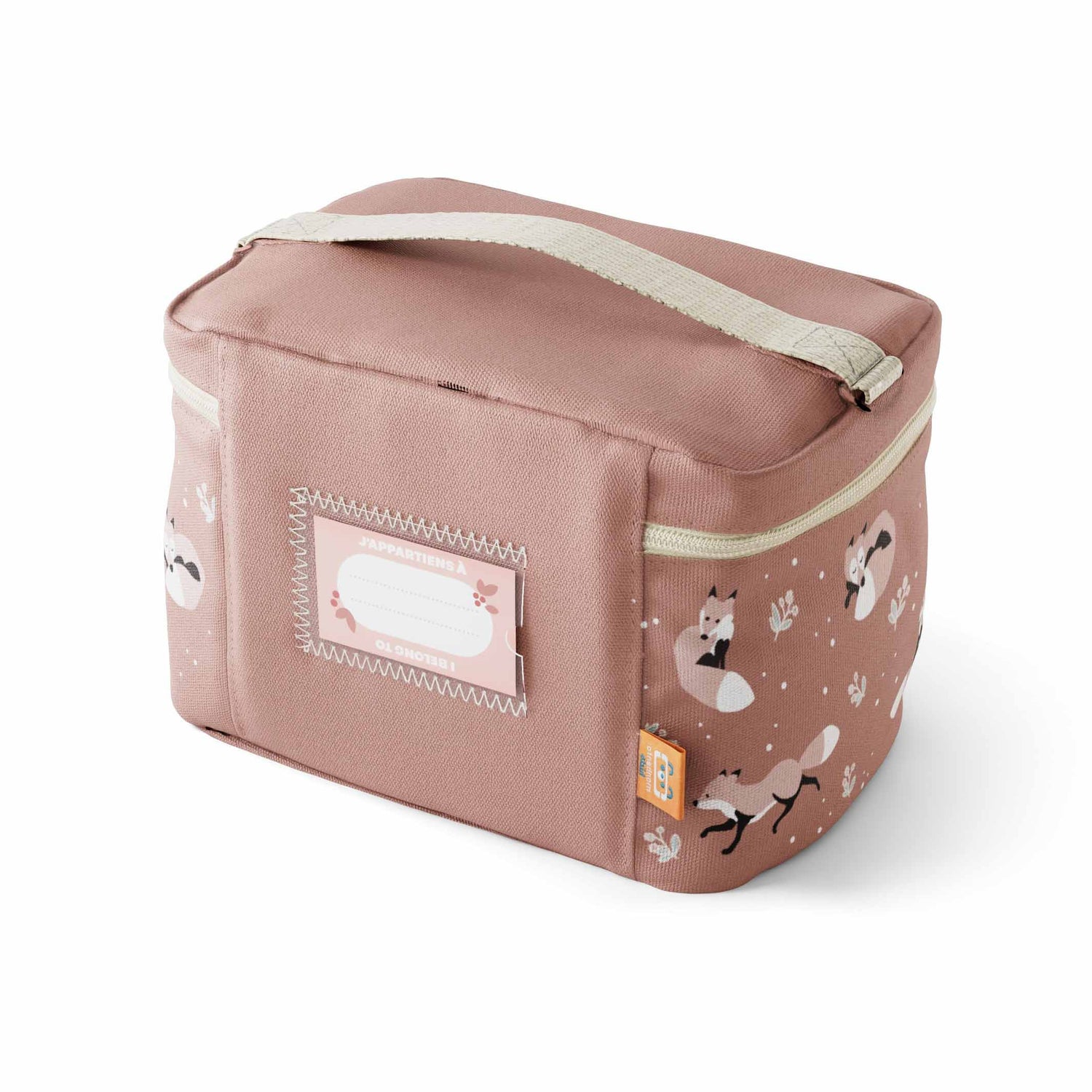 Rückansicht der MonBento Frosty Füchse Jausenbox – hochwertige, europäische Fertigung und liebevolles Design für Kinder.