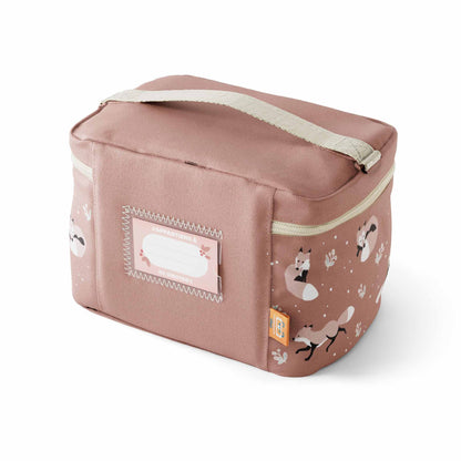 Rückansicht der MonBento Frosty Füchse Jausenbox – hochwertige, europäische Fertigung und liebevolles Design für Kinder.