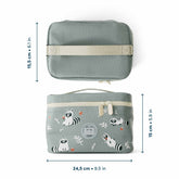 Maße der MonBento Frosty Waschbär Lunchbox – kompakte isolierte Bentobox, ideal für Schule, Kindergarten und Ausflüge.