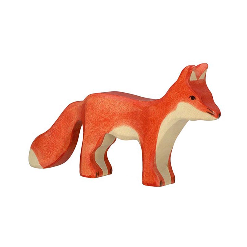 Fuchs Holzfigur von Holztiger mit orangem Fell