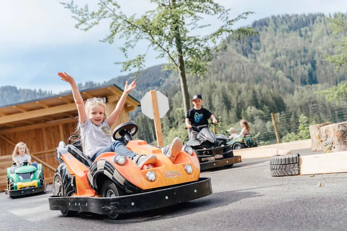 Gokarts Action im Waldpark