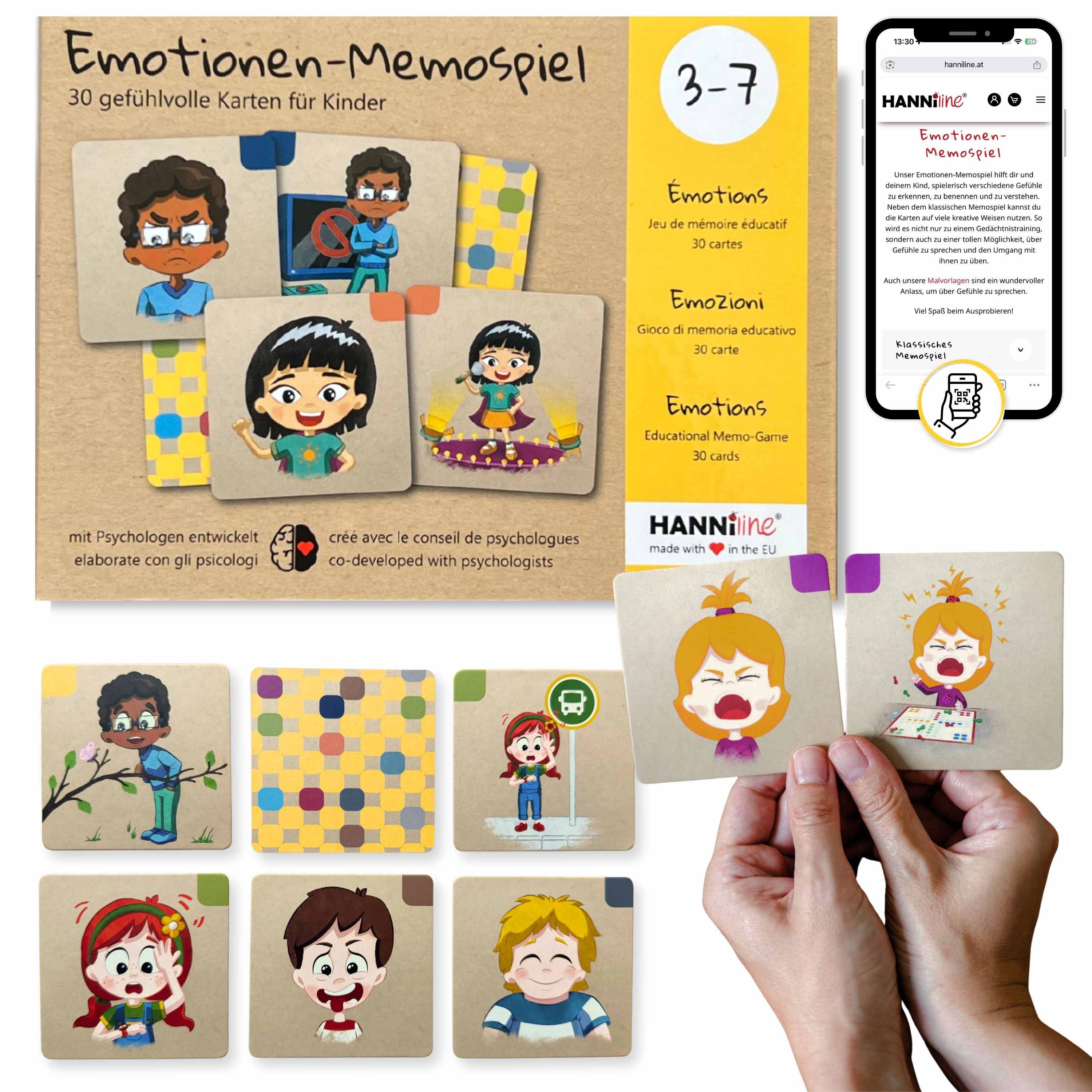 Emotionen Memospiel für Kinder von 3 bis 7 Jahre