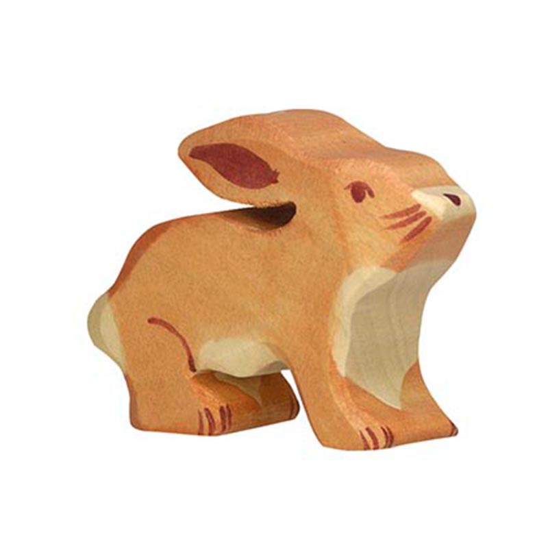 braune hasen Holzfigur von Holztiger handbemalt