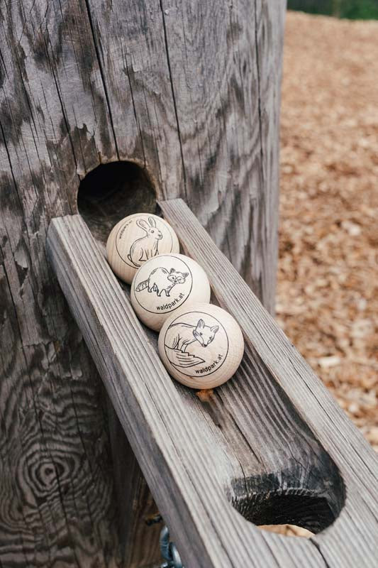 Holzkugeln Waldkugelbahn Waldpark Hochreiter 