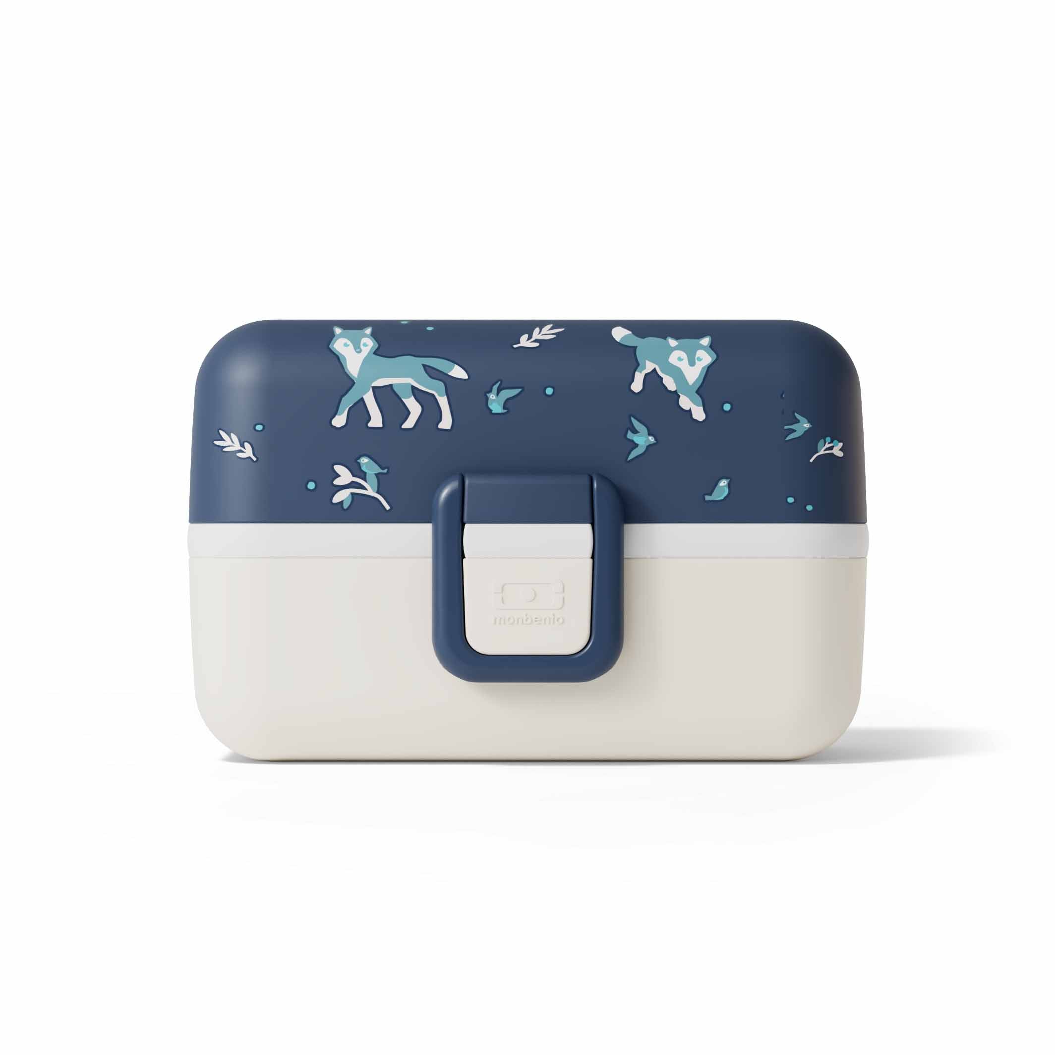 Wolf-Design der MonBento Tresor Lunchbox – robuste Kinder Jausenbox für unterwegs und die Schule.