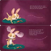 Kinderbuch-Illustration mit kleinem Hasen, der wütend schreit und mit den Füßen stampft, während Dampf aus seinen Ohren kommt.