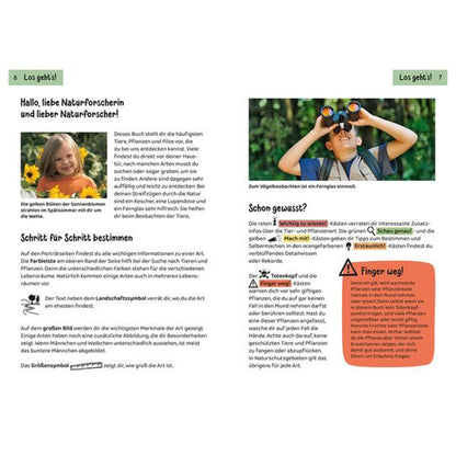Buchseiten – Einführung für kleine Naturforscher mit Tipps zum Bestimmen, Beobachten und Erkennen.