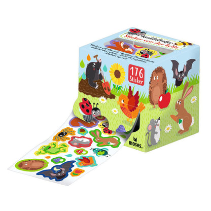 Krabbelkäfer Stickerrolle in blau Außenansicht