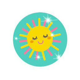 Krabbekäfer Sticker Sonne mit Glanzpunkten