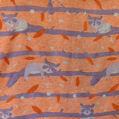 Gesamtmotiv der Waschbären Kuscheldecke