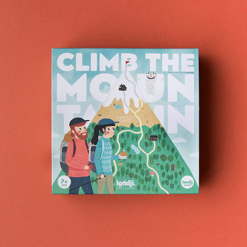 Climb the Mountain Familienspiel Verpackung mit Bergmotiv