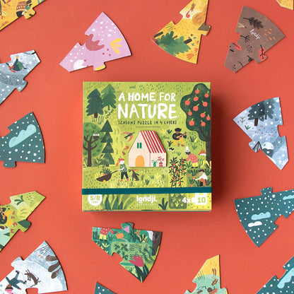 Puzzle A Home for Nature – Verpackung mit vier Jahreszeiten-Motiven
