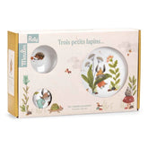 Trois Lapins Porzellan Kindergeschirr im Set – Geschenkbox mit Teller, Schüssel und Trinklernbecher