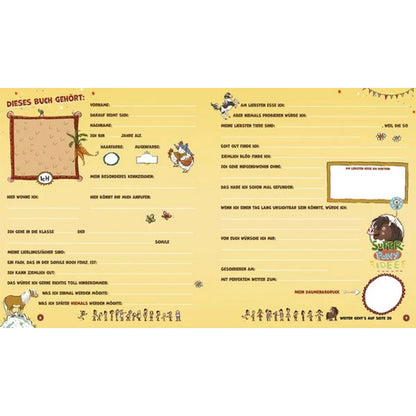 Mein Haferhorde Freundebuch – Doppelseite zum Ausfüllen mit Fragen und Illustrationen