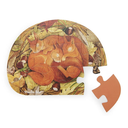 Mini Puzzle mit schlafenden Eichhörnchen