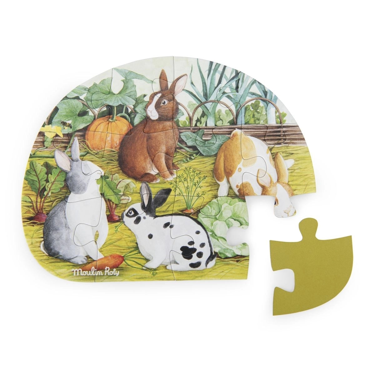 Mini Puzzle mit Hasen und Kürbissen