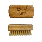 Kindernagelbürste Katze – süße Kinder-Nagelbürste mit Katzenmotiv, Holzgriff und heller Naturborste