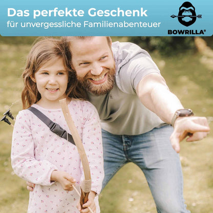 Holzbogen Set mit 6 Saugnapf-Pfeilen, Zielscheibe, Köcher