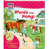 Buchcover „Was ist Was Junior – Pferde und Ponys“ (Band 5) – ein farbenfrohes Sachbuch für Kinder von 4–7 Jahren mit spannendem Entdeckerwissen über Pferdepflege, Verhalten und Reiten.