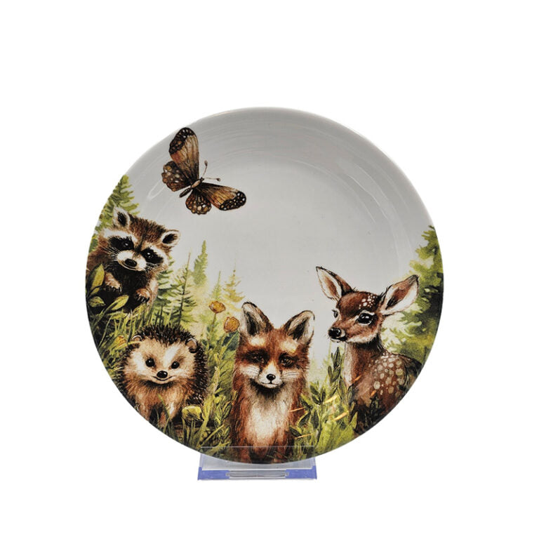 Porzellan Teller mit Waldtieren