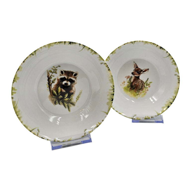 Übersicht der beiden Porzellan Schüsseln aus der Serie Waldtiere