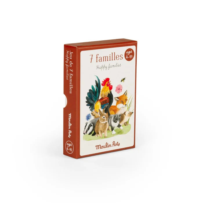 Verpackung des Quartettspiels 7 familles für Kinder