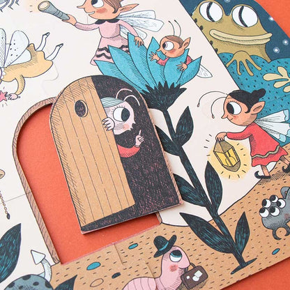 Detailbild Puzzleteile – Schlaffee und kleine Waldfiguren