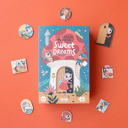 Sweet Dreams Puzzle Verpackung – Pilzhaus-Abenteuer für Kinder ab 3 Jahren