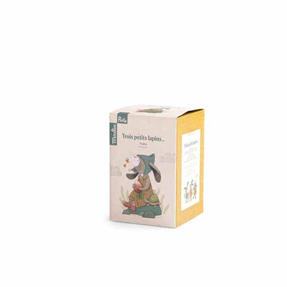 Verpackung der Spardose aus der Serie der drei kleinen Hasen