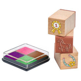 Teil des Inhalts des Kinder Stempelsets zum thema Pferde